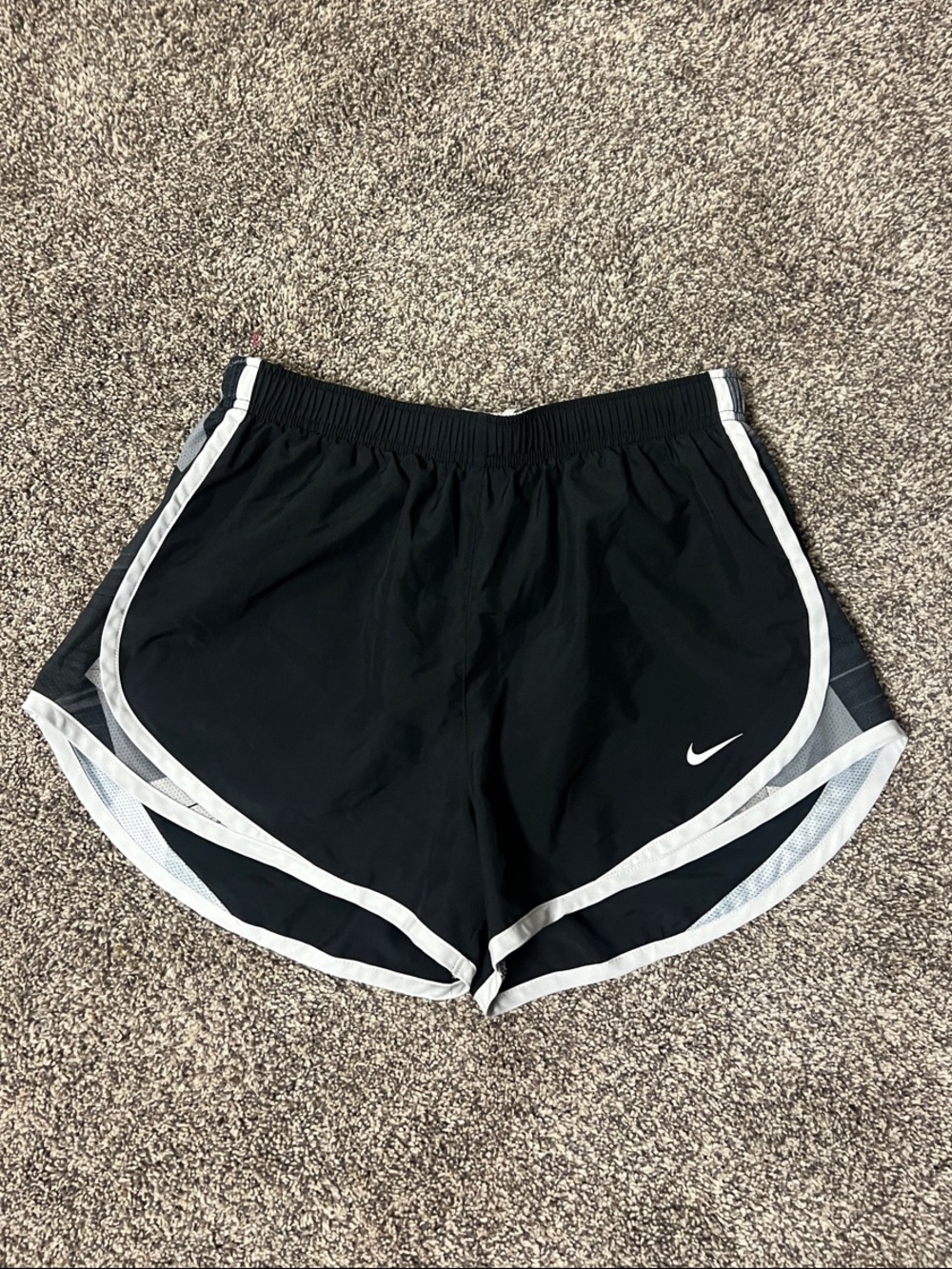 Women’s Nike Black Athletic Running Shorts with White Trim